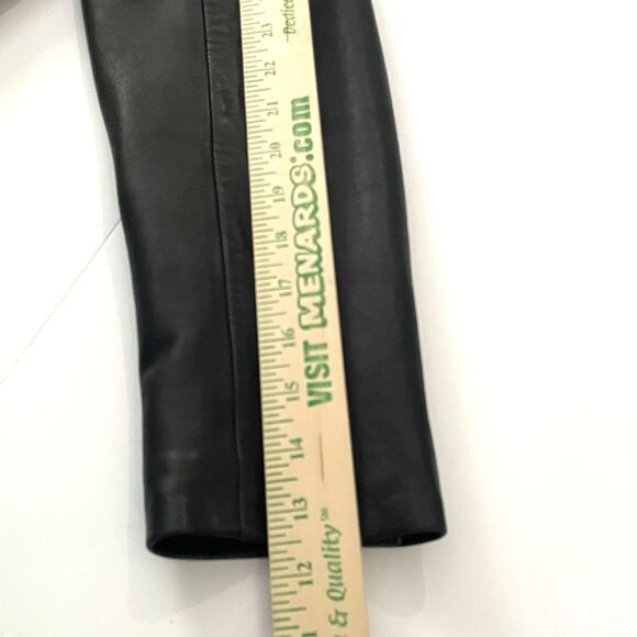 Vintage John Michael Cropped 100% Leather Jacket Size M Soft Made in USA Chic - Picture 14 of 16